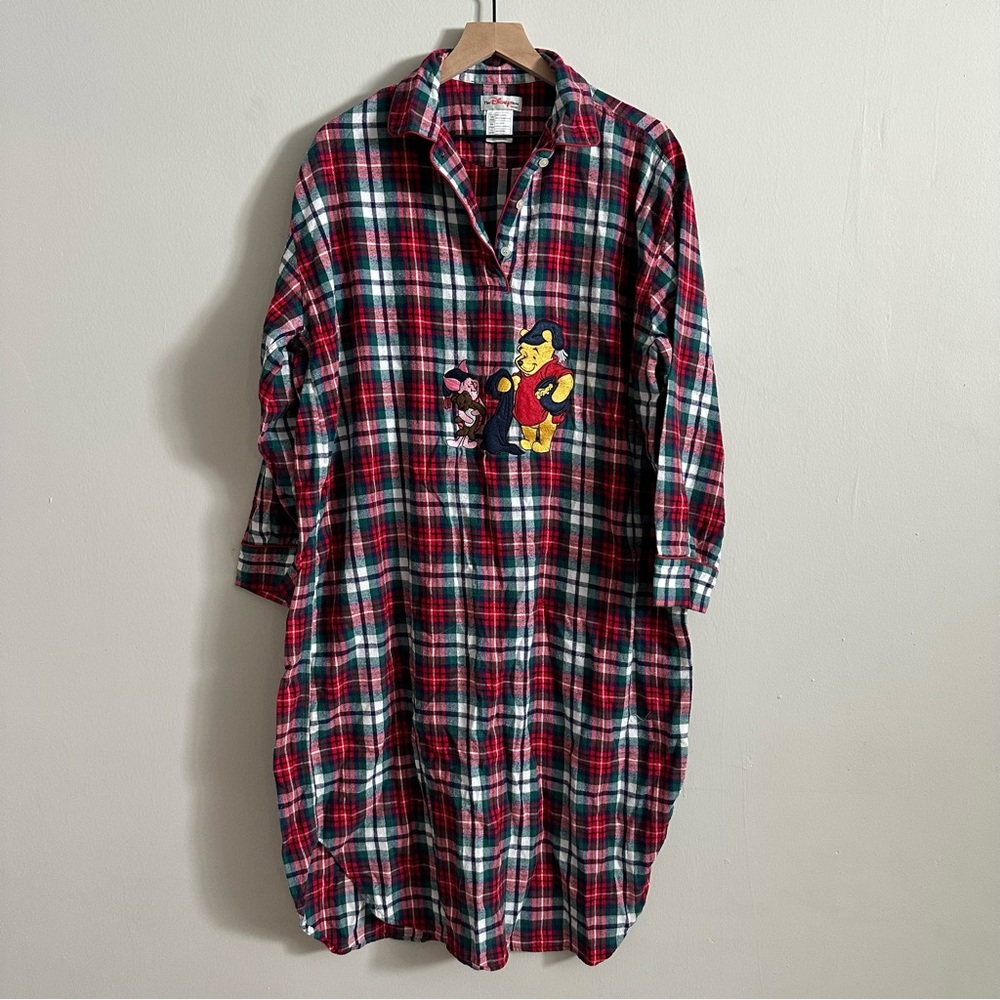 Disney Red Green Plaid Winnie the Pooh Nightshirt